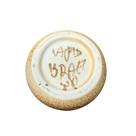 VTG Lapid Israel Lava Glaze Mid Century Modern Pottery Vase Artist Signed - Picture 5 of 5